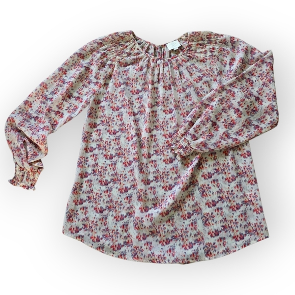 Violet & Claire Sheer Floral Top, Size Large - Picture 1 of 7